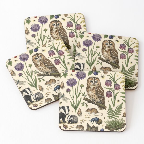 Item preview, Woodland Wildlife & Wildflowers Vintage Nature Illustration designed and sold by blankTeeShirt.