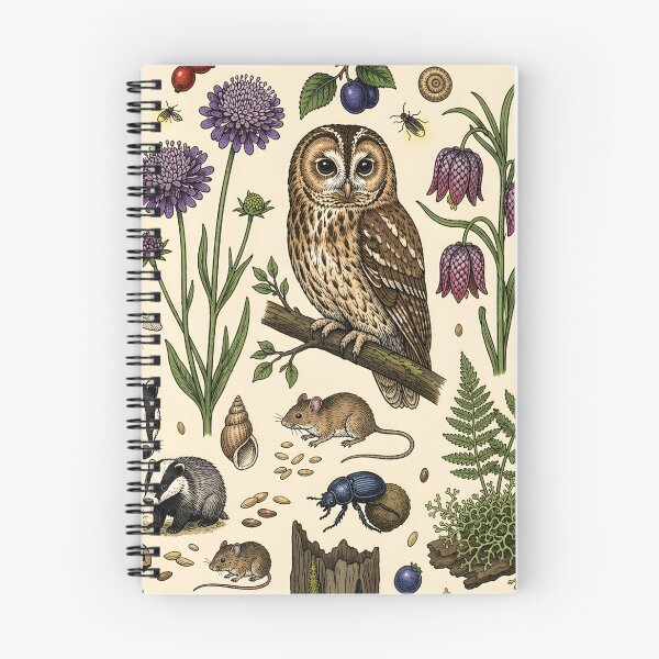 Item preview, Woodland Wildlife & Wildflowers Vintage Nature Illustration designed and sold by blankTeeShirt.