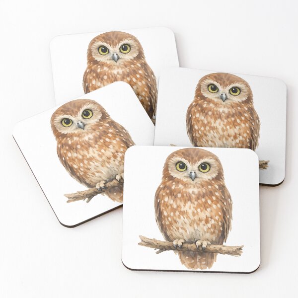 Item preview, Watercolour Southern Boobook Owl designed and sold by Jaruart.