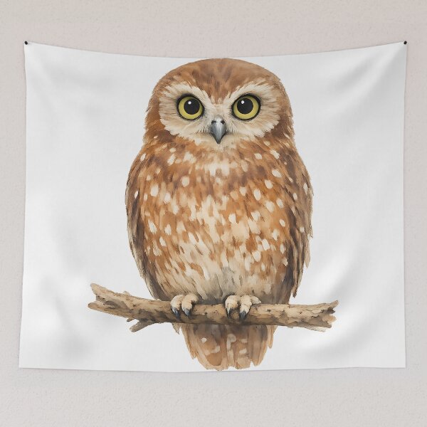 Item preview, Watercolour Southern Boobook Owl designed and sold by Jaruart.