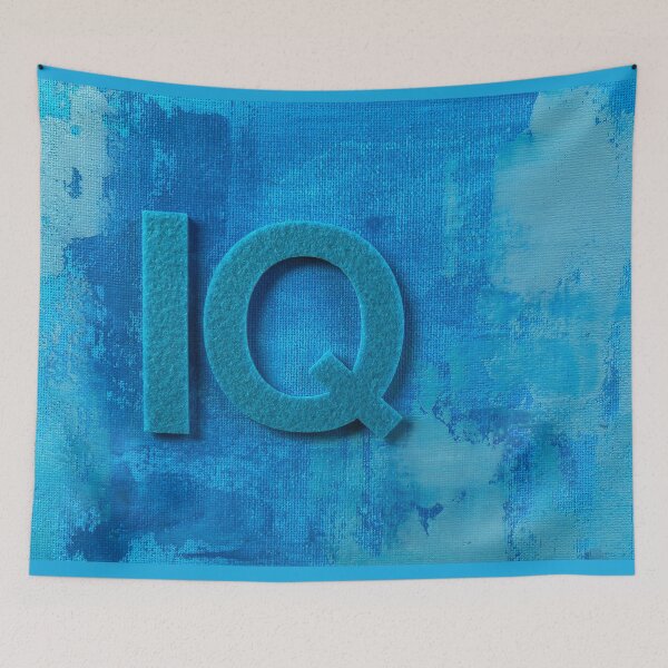 Item preview, IQ Symbol on Abstract Blue Background designed and sold by sneidere9dace.