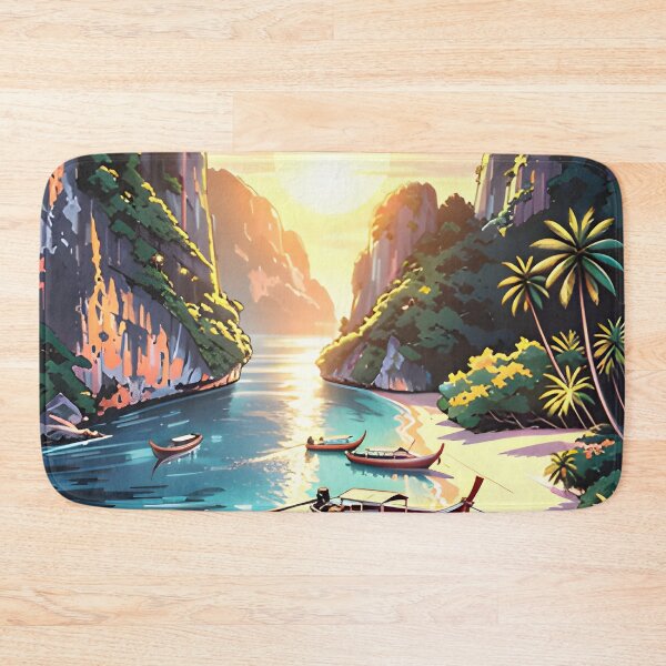 Item preview, Maya Bay Thailand Vintage Travel Poster Tropical Beach Wall Art designed and sold by Spirit of Siam.