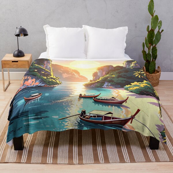 Item preview, Maya Bay Thailand Vintage Travel Poster Tropical Beach Wall Art designed and sold by Spirit of Siam.