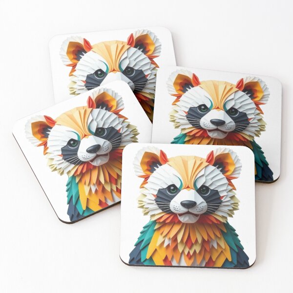 Item preview, Colorful Layered Papercraft Red Panda Portrait | Vibrant Paper Cut Animal Art designed and sold by The D Edition.