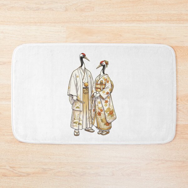 Item preview, Elegant Japanese Cranes Wedding - Traditional Kimono Couple Art designed and sold by TaiwanMemory.