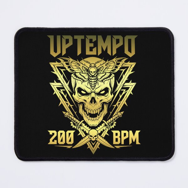 Item preview, Uptempo 200 BPM Hardcore Techno Skull Gold designed and sold by SPAZE-Typo.