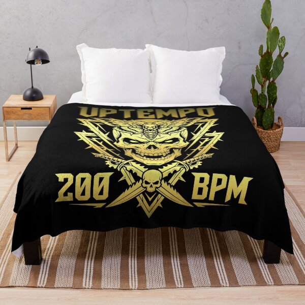Item preview, Uptempo 200 BPM Hardcore Techno Skull Gold designed and sold by SPAZE-Typo.