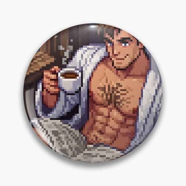 Item preview, Pixel Art Good Morning Muscular Daddy designed and sold by ZhivanCrimson.