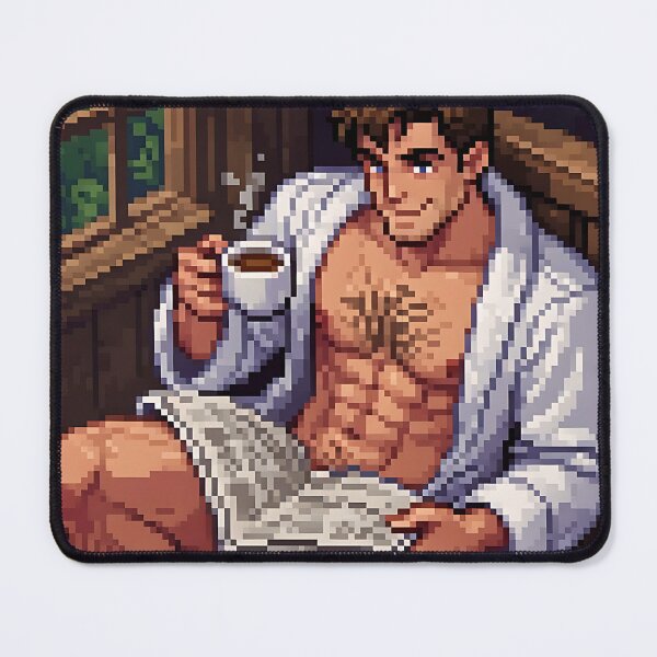 Item preview, Pixel Art Good Morning Muscular Daddy designed and sold by ZhivanCrimson.