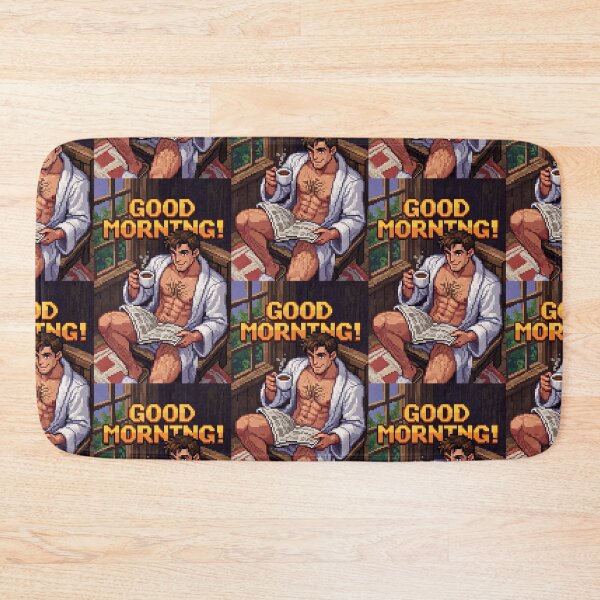 Item preview, Pixel Art Good Morning Muscular Daddy designed and sold by ZhivanCrimson.