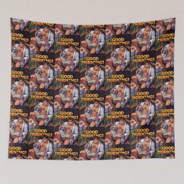 Item preview, Pixel Art Good Morning Muscular Daddy designed and sold by ZhivanCrimson.