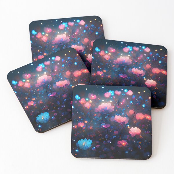 Item preview, Glowing Fantasy Flowers Dreamy Night Garden Art designed and sold by stylishdzign.