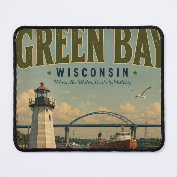 Item preview, Green Bay Travel Poster designed and sold by greatlakesimage.