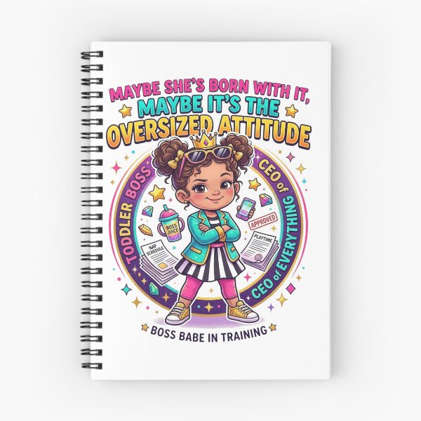 Item preview, Maybe She’s Born With It, Maybe It’s the Oversized Attitude – Funny Toddler Boss Girl Retro Graphic T-Shirt Design | Printable PNG for POD designed and sold by Sushikidsntoddlers.