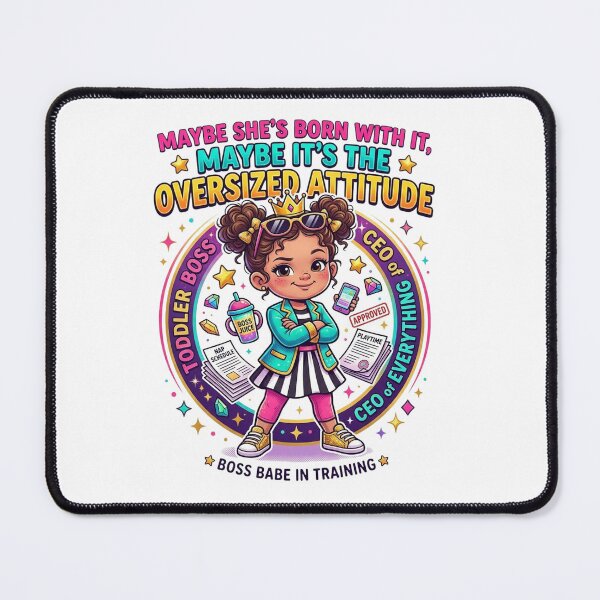 Item preview, Maybe She’s Born With It, Maybe It’s the Oversized Attitude – Funny Toddler Boss Girl Retro Graphic T-Shirt Design | Printable PNG for POD designed and sold by Sushikidsntod.
