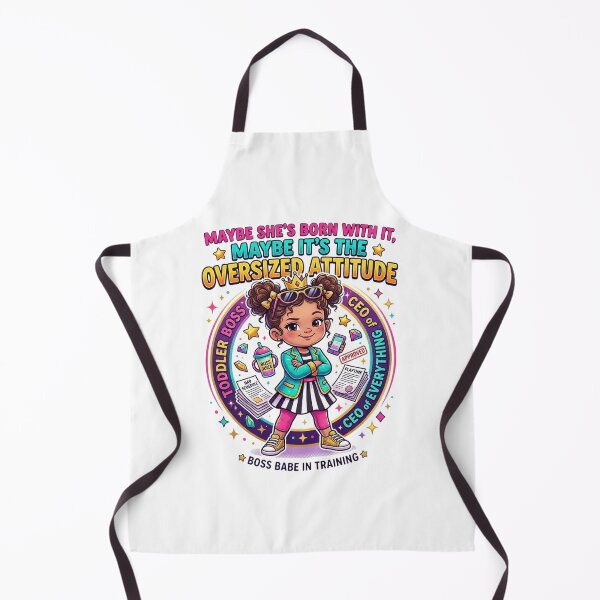 Item preview, Maybe She’s Born With It, Maybe It’s the Oversized Attitude – Funny Toddler Boss Girl Retro Graphic T-Shirt Design | Printable PNG for POD designed and sold by Sushikidsntoddlers.