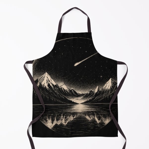 Item preview, Starry Night Over Mountain Lake Illustration designed and sold by Novalovestudio.
