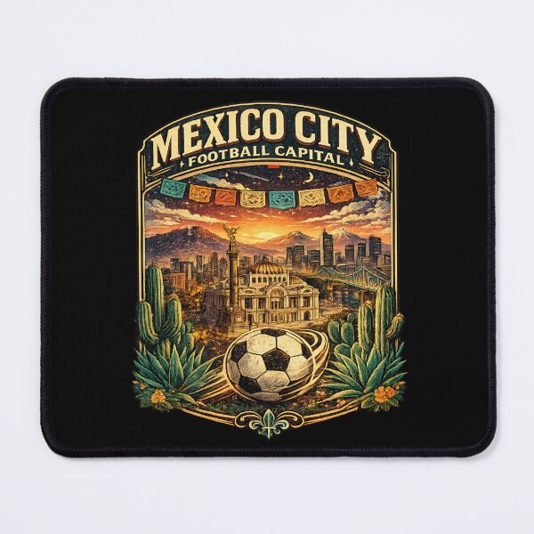 Item preview, Mexico City Football Capital Retro Soccer Travel Shirt | Vintage Mexico Football Fan Design with Palacio de Bellas Artes & Angel of Independence designed and sold by Globalcitytees.