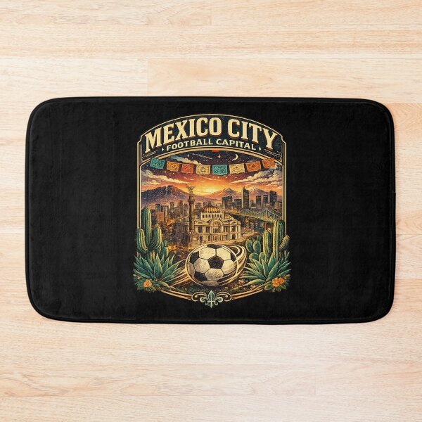 Item preview, Mexico City Football Capital Retro Soccer Travel Shirt | Vintage Mexico Football Fan Design with Palacio de Bellas Artes & Angel of Independence designed and sold by Globalcitytees.