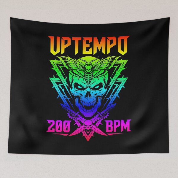 Item preview, Uptempo 200 BPM Hardcore Techno Skull Rainbow designed and sold by SPAZE-Typo.