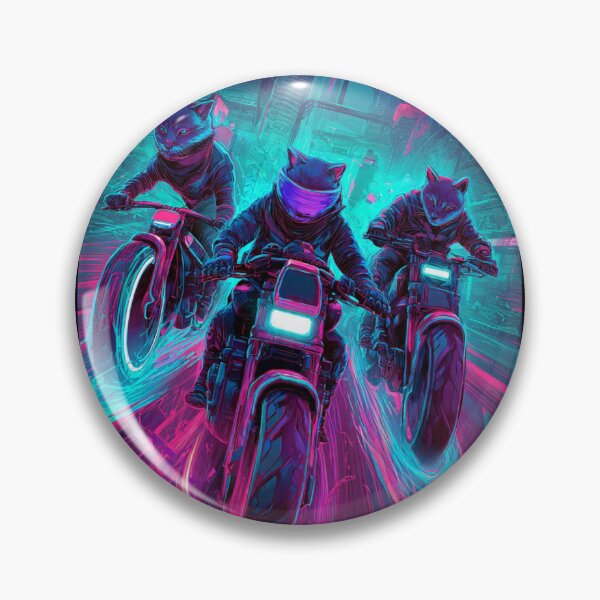 Item preview, Cyberpunk Neon Cat Biker Squad designed and sold by Moody Vibes Studio.