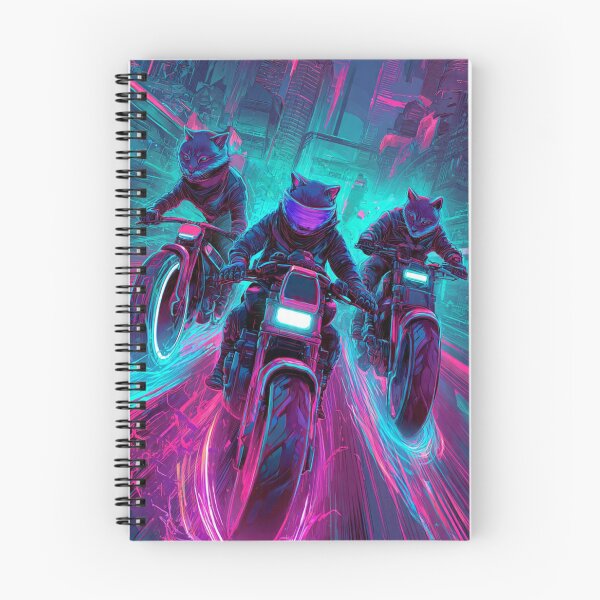 Item preview, Cyberpunk Neon Cat Biker Squad designed and sold by Moody Vibes Studio.