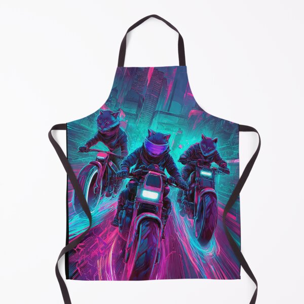 Item preview, Cyberpunk Neon Cat Biker Squad designed and sold by Moody Vibes Studio.