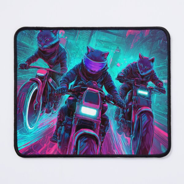 Item preview, Cyberpunk Neon Cat Biker Squad designed and sold by Moody Vibes Studio.