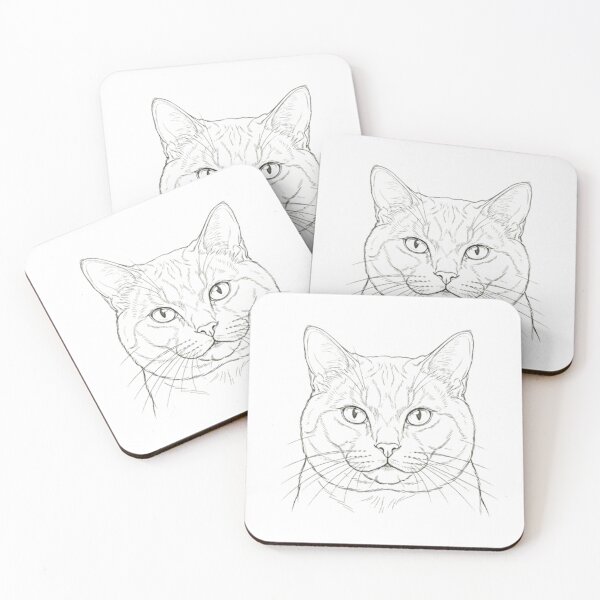 Item preview, Minimalist Chartreux Cat Portrait Line Art Illustration designed and sold by PrintforDesign.