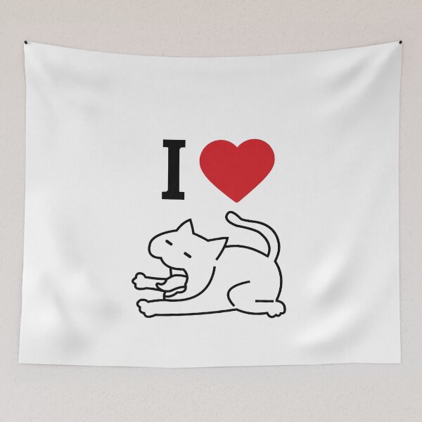 Item preview, I Love Cats Funny Quirky Yawning Cat designed and sold by JengPath.