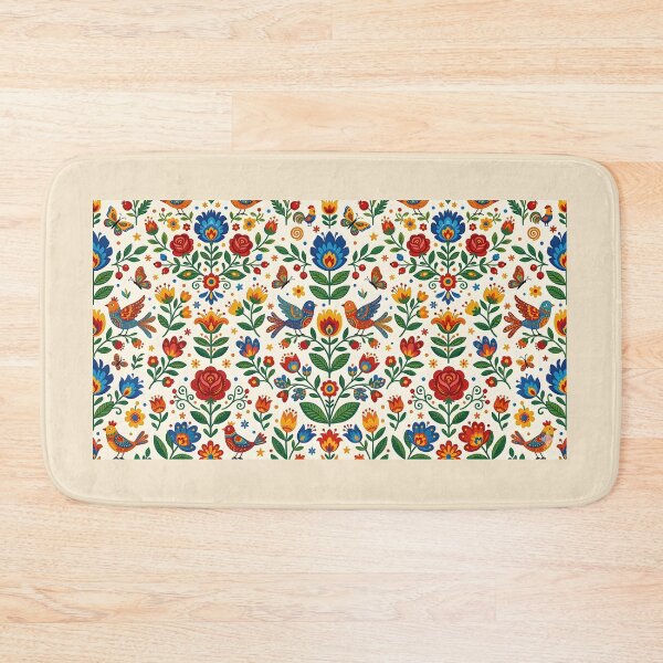Item preview, Scandinavian Folk Floral & Birds Pattern – Colorful Nordic Folk Art Design designed and sold by blankTeeShirt.