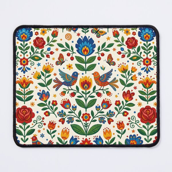 Item preview, Scandinavian Folk Floral & Birds Pattern – Colorful Nordic Folk Art Design designed and sold by blankTeeShirt.