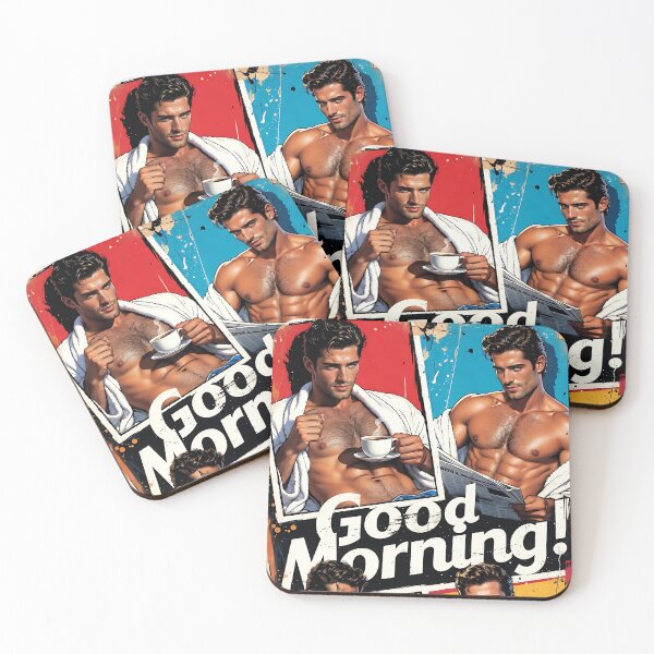 Item preview, Good Morning Retro Hunk Collage Poster designed and sold by ZhivanCrimson.