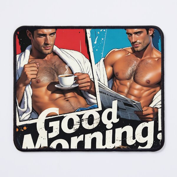 Item preview, Good Morning Retro Hunk Collage Poster designed and sold by ZhivanCrimson.