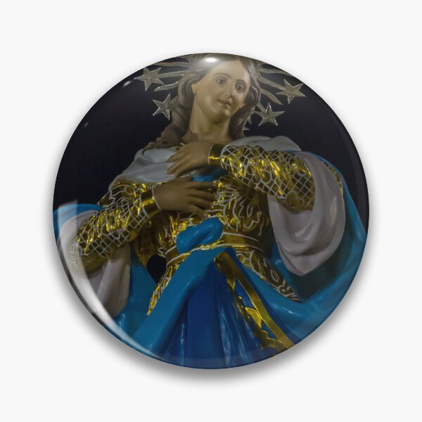 Item preview, Our Lady Statue in Blue and Gold With Star Halo — Religious Madonna Sculpture at Night designed and sold by Nmallia.