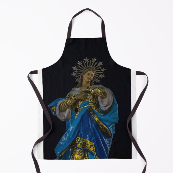 Item preview, Our Lady Statue in Blue and Gold With Star Halo — Religious Madonna Sculpture at Night designed and sold by Nmallia.
