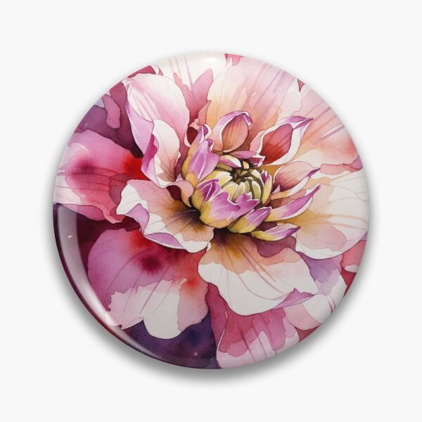 Item preview, Watercolor Pink Dahlia Botanical Illustration - Cottagecore Garden Flower Print designed and sold by Darlin8888.