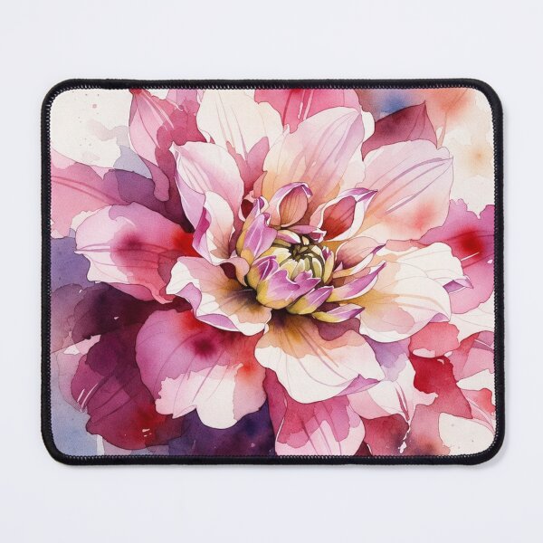 Item preview, Watercolor Pink Dahlia Botanical Illustration - Cottagecore Garden Flower Print designed and sold by Darlin8888.