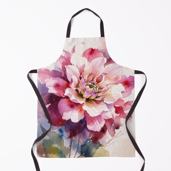 Item preview, Watercolor Pink Dahlia Botanical Illustration - Cottagecore Garden Flower Print designed and sold by Darlin8888.