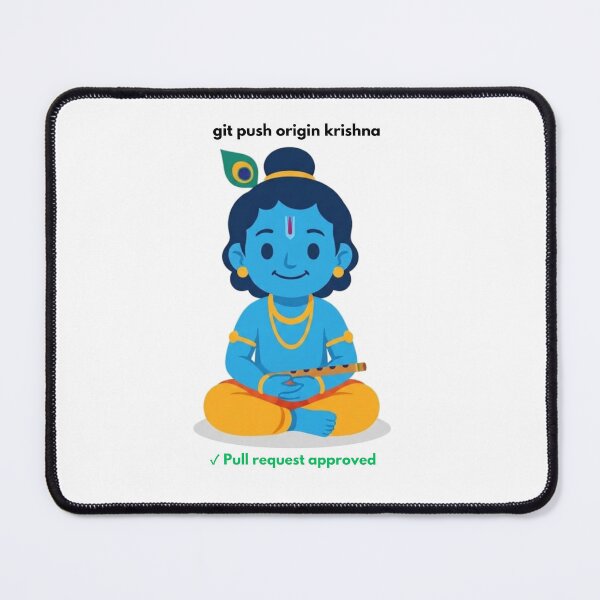 Item preview, git push origin krishna | Git Developer Sticker | Tech Humor designed and sold by BhaktiByte.