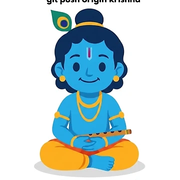 Artwork thumbnail, git push origin krishna | Git Developer Sticker | Tech Humor by BhaktiByte