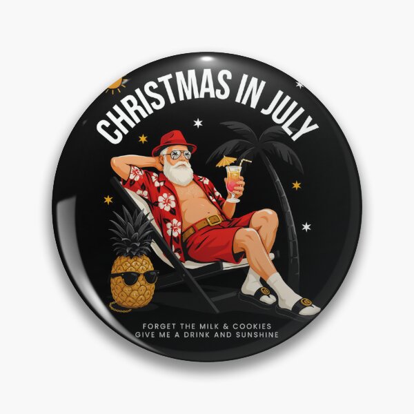 Item preview, Christmas In July – Funny Santa Beach Shirt Cute Summer Holiday Gift Forget Milk and Cookies V23 designed and sold by DarylWelsh2024.