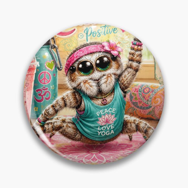 Item preview, Namastay Vibes and Peaceful Poses Jumping Spider designed and sold by Weirdwildco69.