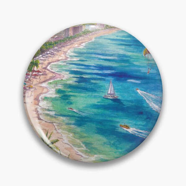 Item preview, Cancun Beach Watercolor – Mexico Boats and Turquoise Sea, Caribbean Coastal Art Print, Travel Gift designed and sold by artshop77.