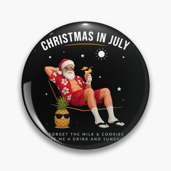Item preview, Christmas In July – Funny Santa Beach Shirt Cute Summer Holiday Gift Forget Milk and Cookies V25 designed and sold by DarylWelsh2024.