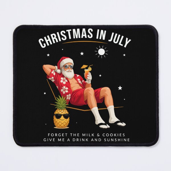 Item preview, Christmas In July – Funny Santa Beach Shirt Cute Summer Holiday Gift Forget Milk and Cookies V25 designed and sold by DarylWelsh2024.