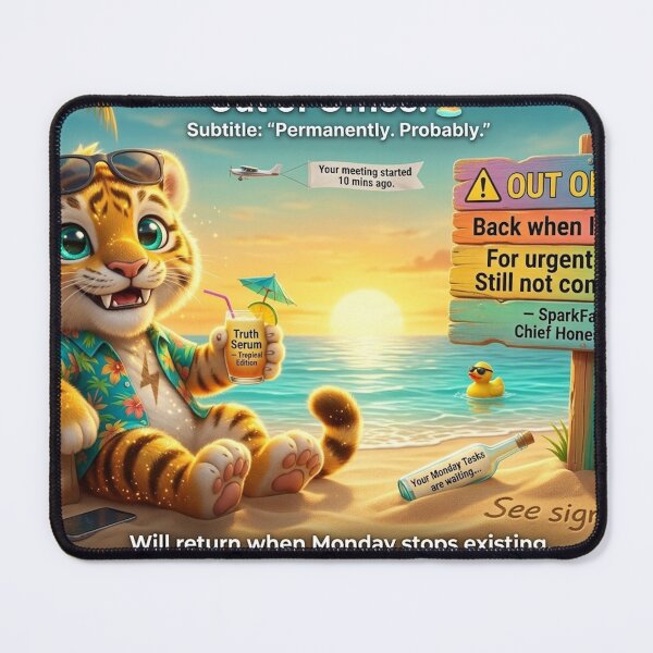 Item preview, Funny Out of Office Tiger Mug Gift for Husband Beach Vacation Humor NeoTigLuna designed and sold by NeoTigLuna.
