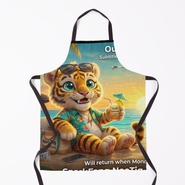 Item preview, Funny Out of Office Tiger Mug Gift for Husband Beach Vacation Humor NeoTigLuna designed and sold by NeoTigLuna.
