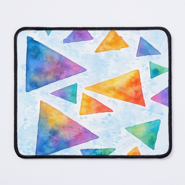 Item preview, Watercolor Triangle Mosaic – Colorful Abstract Geometric Art designed and sold by blankTeeShirt.