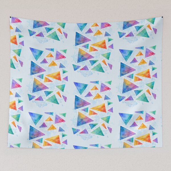 Item preview, Watercolor Triangle Mosaic – Colorful Abstract Geometric Art designed and sold by blankTeeShirt.